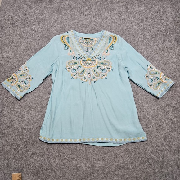 Soft Surroundings Tops - Soft Surroundings Top Women's PXS River Islands Embroidered Tunic Boho Floral